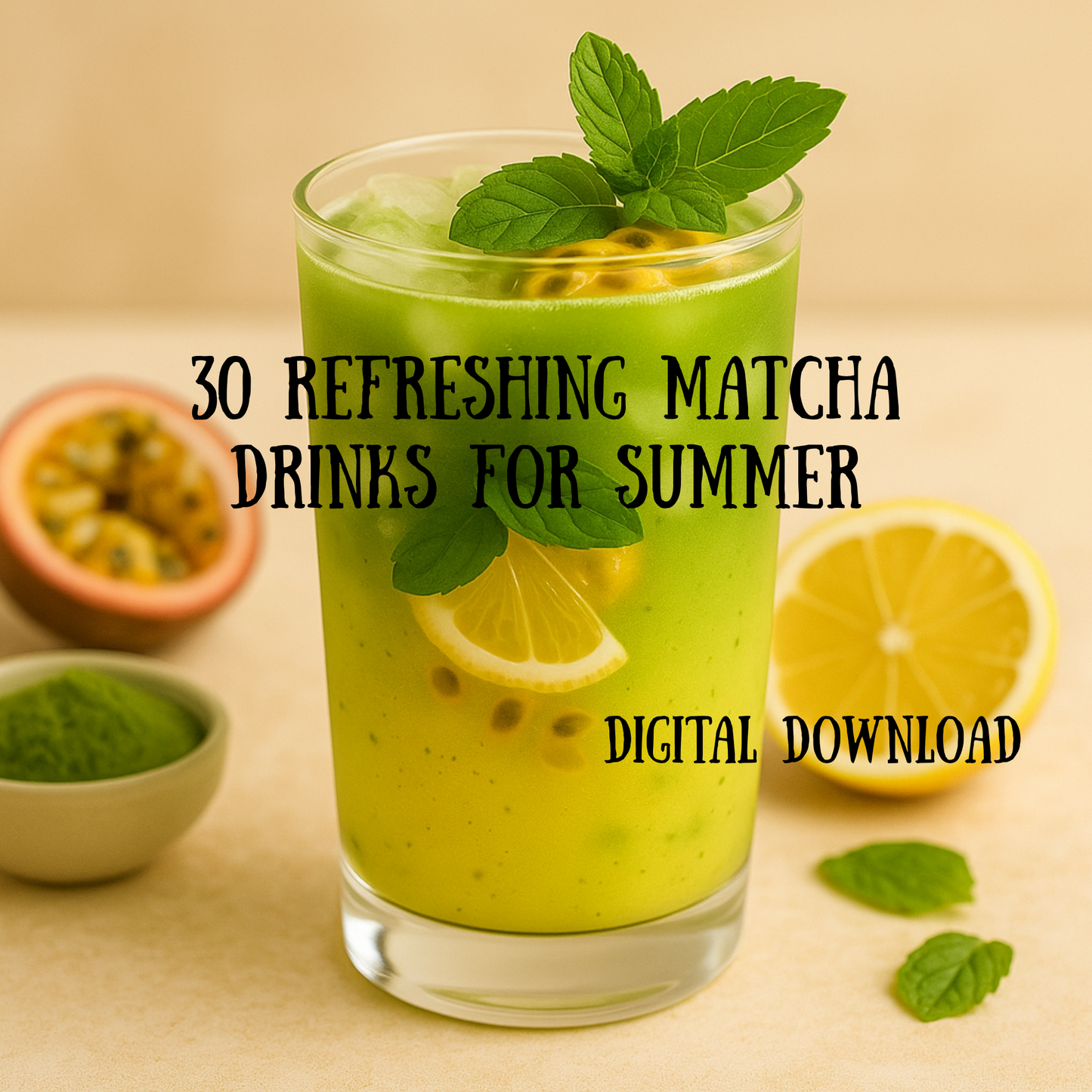 Matcha Drink Recipe eBook 30 Refreshing Iced Lattes Smoothies & Lemonades Instant Download PDF Digital Gift for Tea Lovers