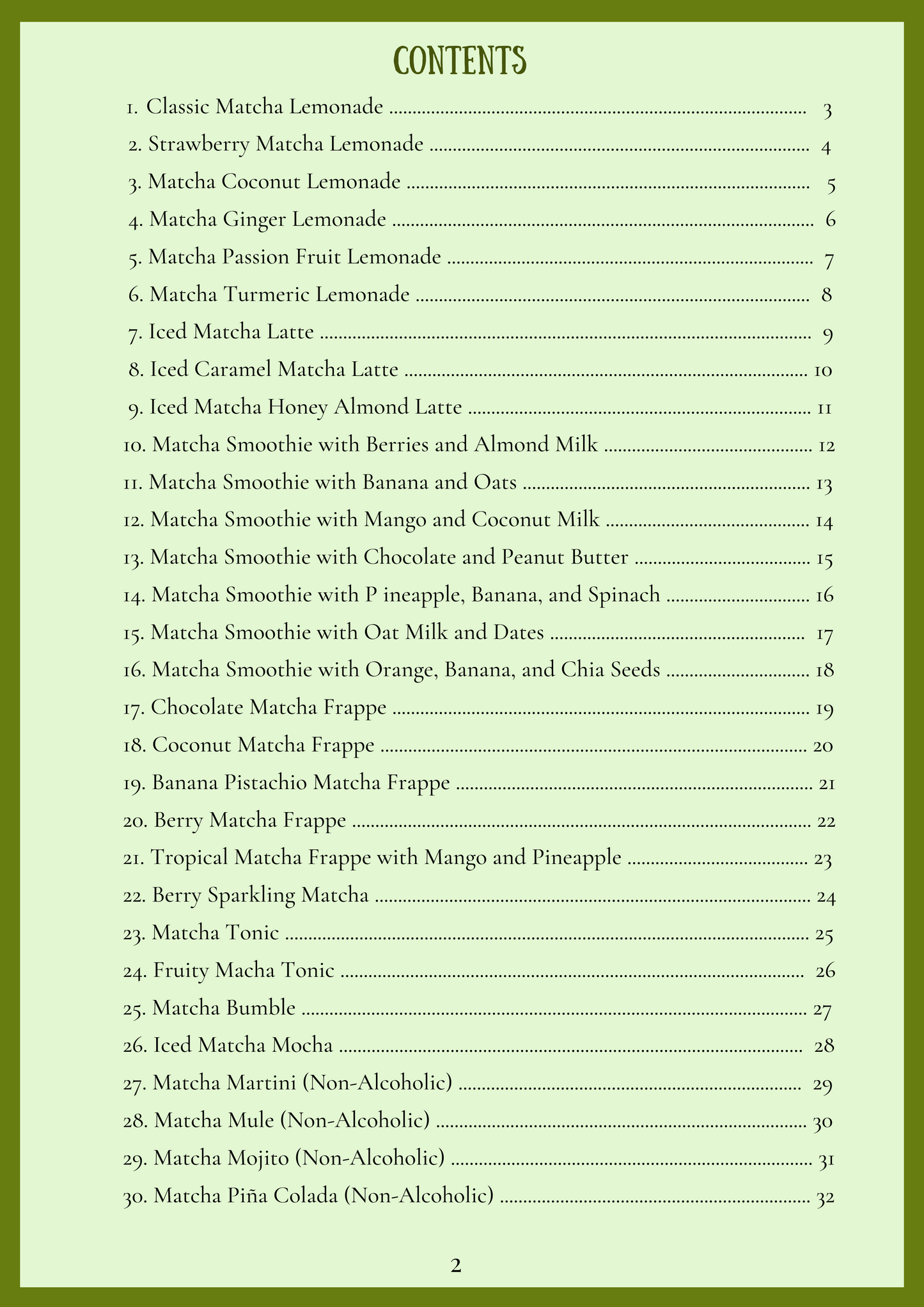 Matcha Drink Recipe eBook 30 Refreshing Iced Lattes Smoothies & Lemonades Instant Download PDF Digital Gift for Tea Lovers